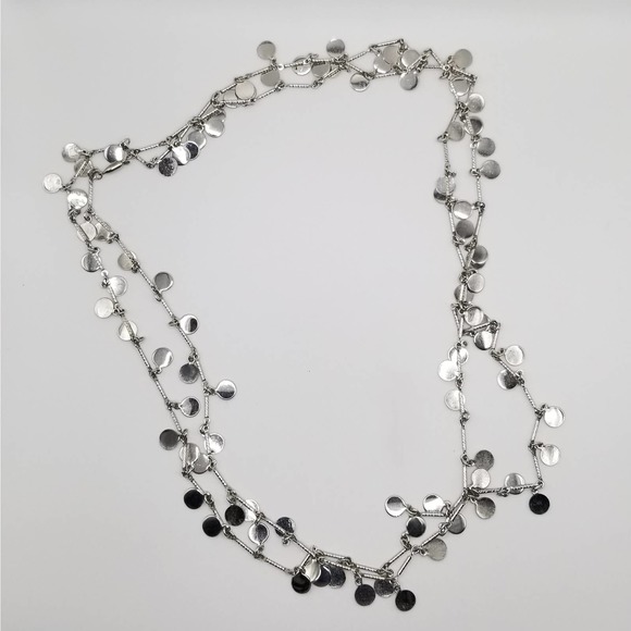 Opera Length Silver Tone Accent Necklace - Picture 3 of 5